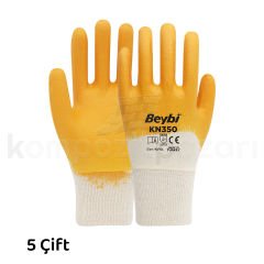 Beybi Kn350 Flex Sarı Nitril Eldiven 5 Çiftli Paket - KDV Dahil