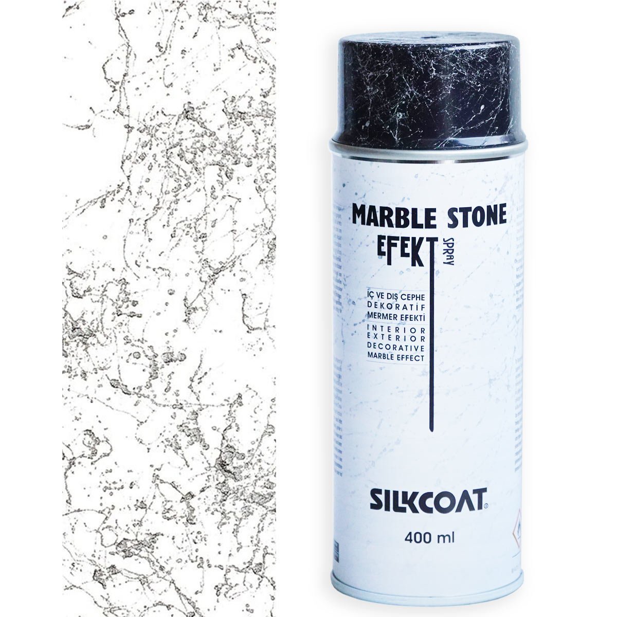 Silkcoat Mermer Efekti Sprey Boya 400 ml - Gümüş Gri