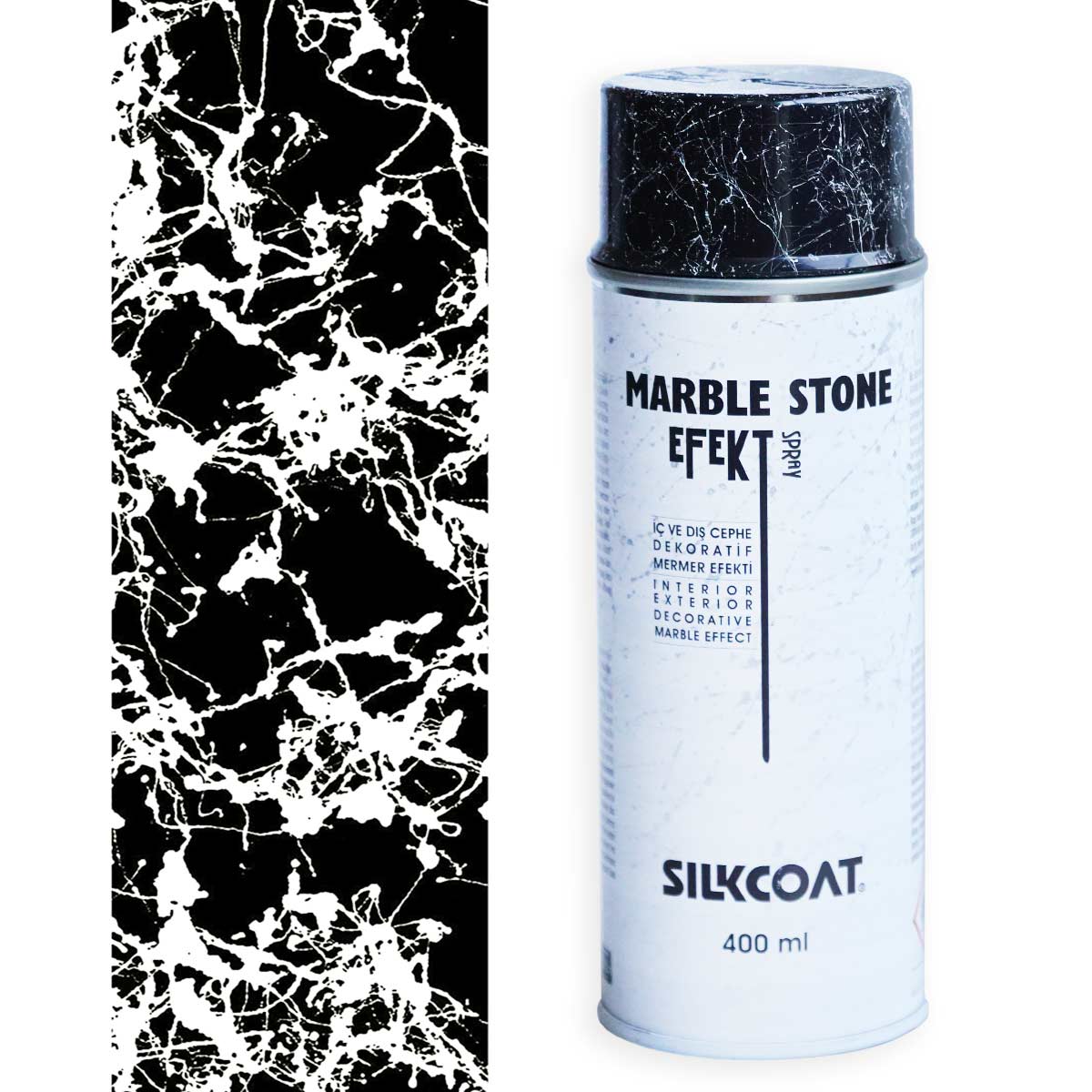 Silkcoat Mermer Efekti Sprey Boya 400 ml - Beyaz