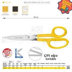 Aramid(Kevlar) Makası 20 cm Metal-Lateks Saplı - 143420