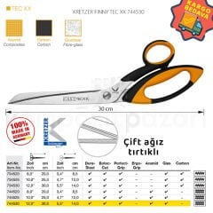 Aramid (Kevlar) Elyaf Makası 30 cm Kalın 744530