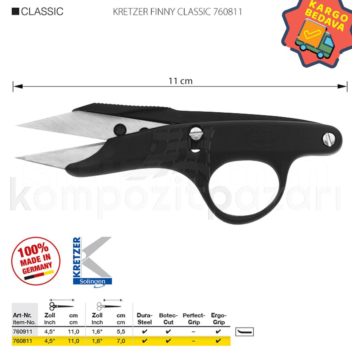 Karbon İplik Temizleme Makası 11 cm 760811