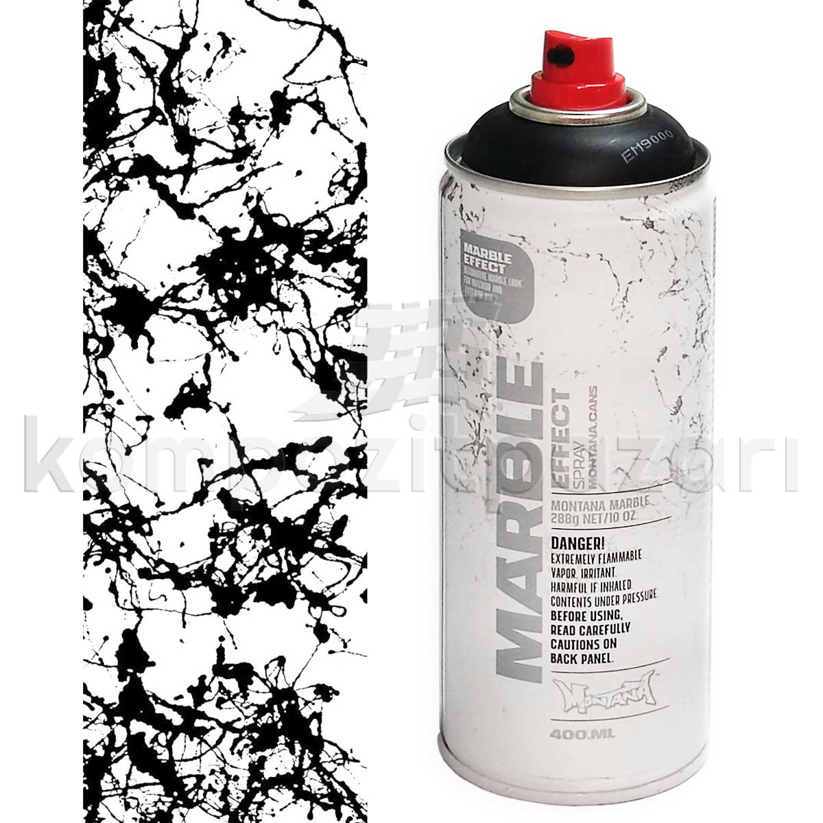 Montana Mermer Efekti Sprey Boya 400 ml - Siyah