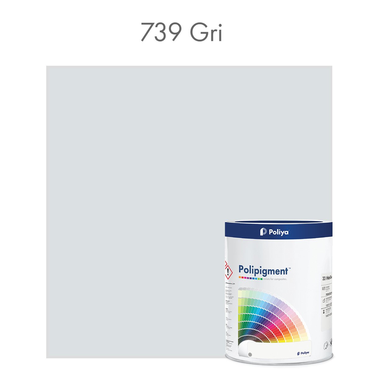 Açık Renk Pigment Pasta Polipigment 739 Gri - RAL 7001 - Net 1 kg - KDV Dahil