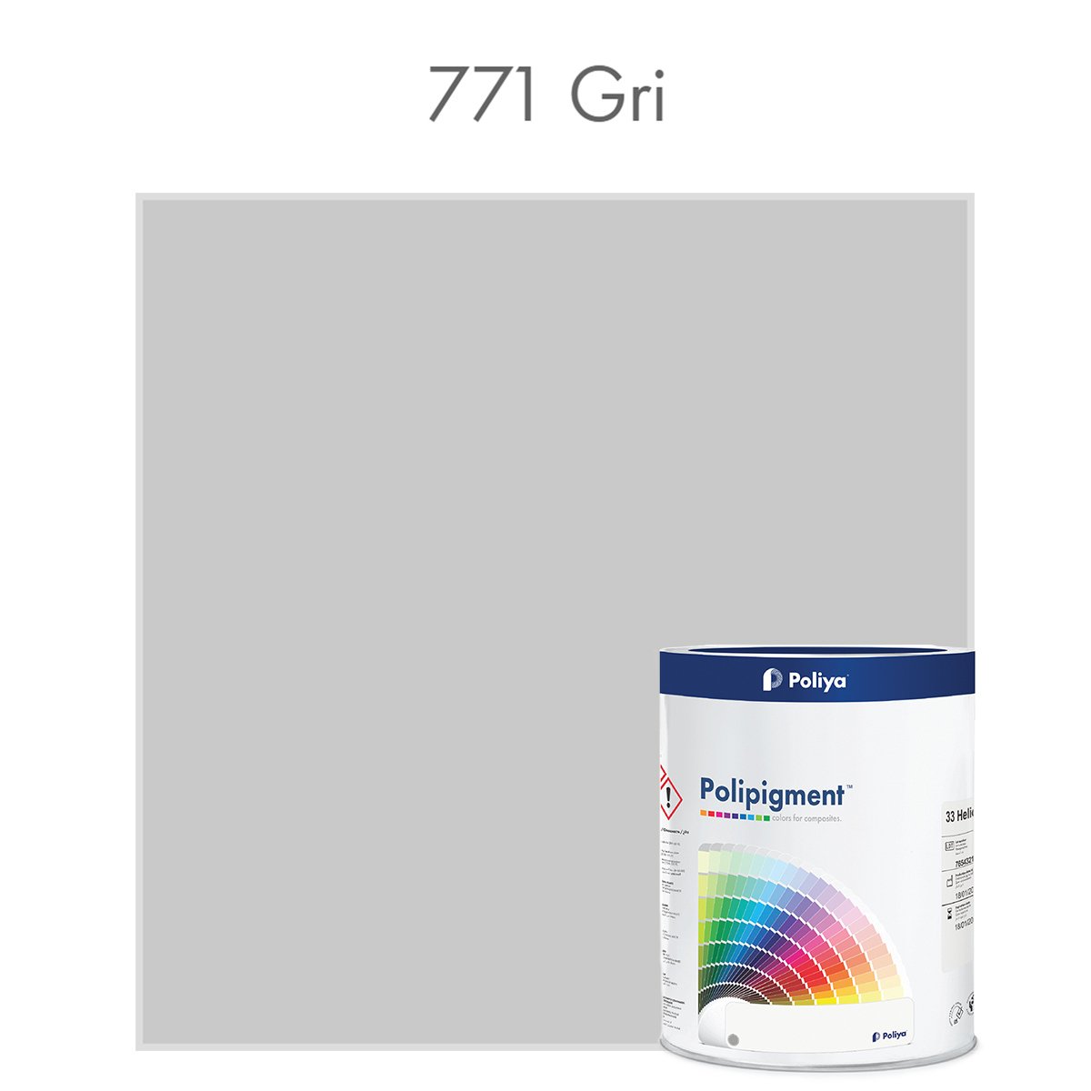 Açık Renk Pigment Pasta Polipigment 771 Gri - RAL 7037 - Net 1 kg - KDV Dahil
