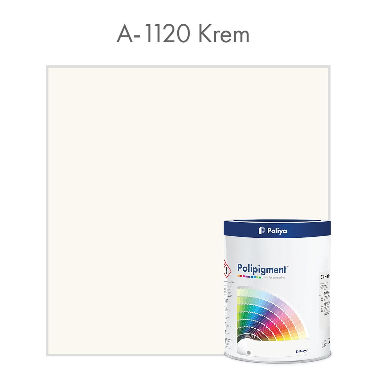 Açık Renk Pigment Pasta Polipigment A-1120 Krem - RAL 1013 - Net 1 kg - KDV Dahil