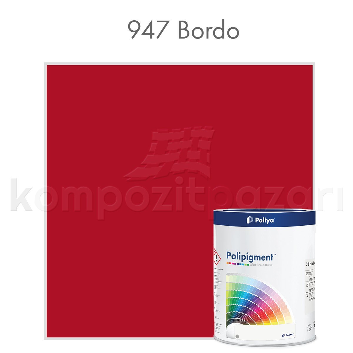 PRO Renk Pigment Pasta Polipigment 947 Bordo - RAL 3003 - Net 1 kg - KDV Dahil