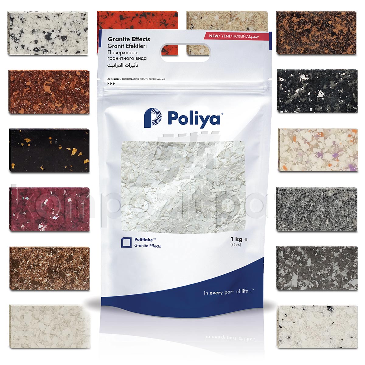 Poliflake Püskürtme Pul Karışım Renkler