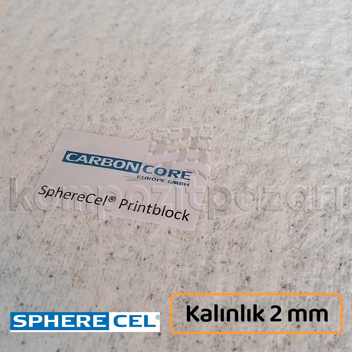 SPHERECEL PRINT BLOCK 2 mm Cam Elyaf Esaslı Çekirdek Takviye