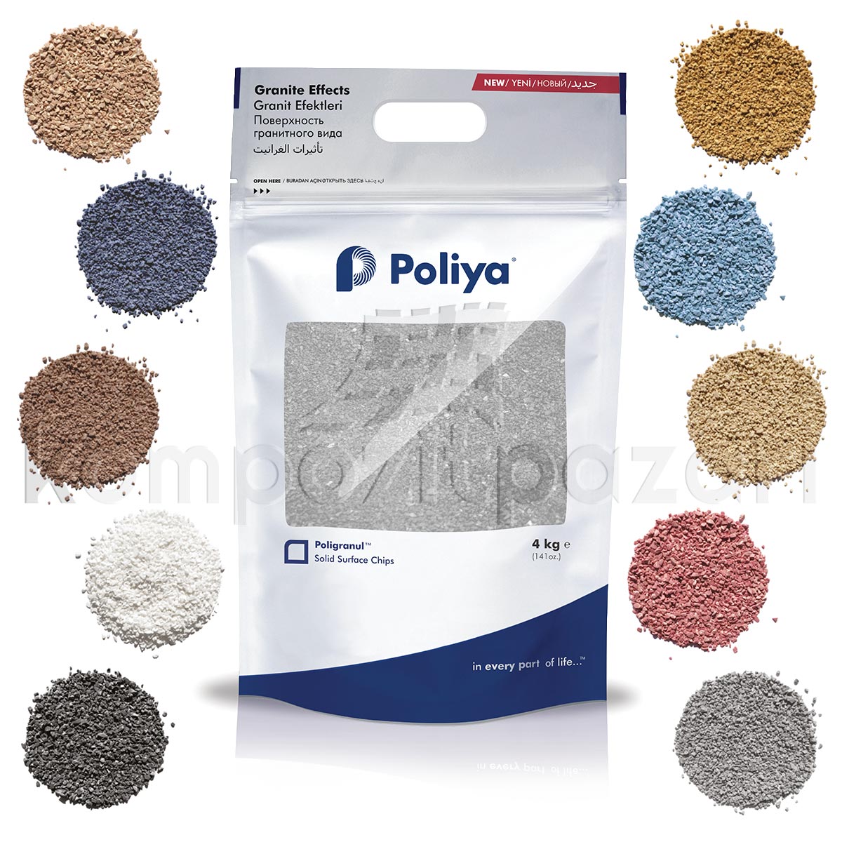 Poligranul Masif Yüzey Tanecikler İnce (24-120 Mesh)