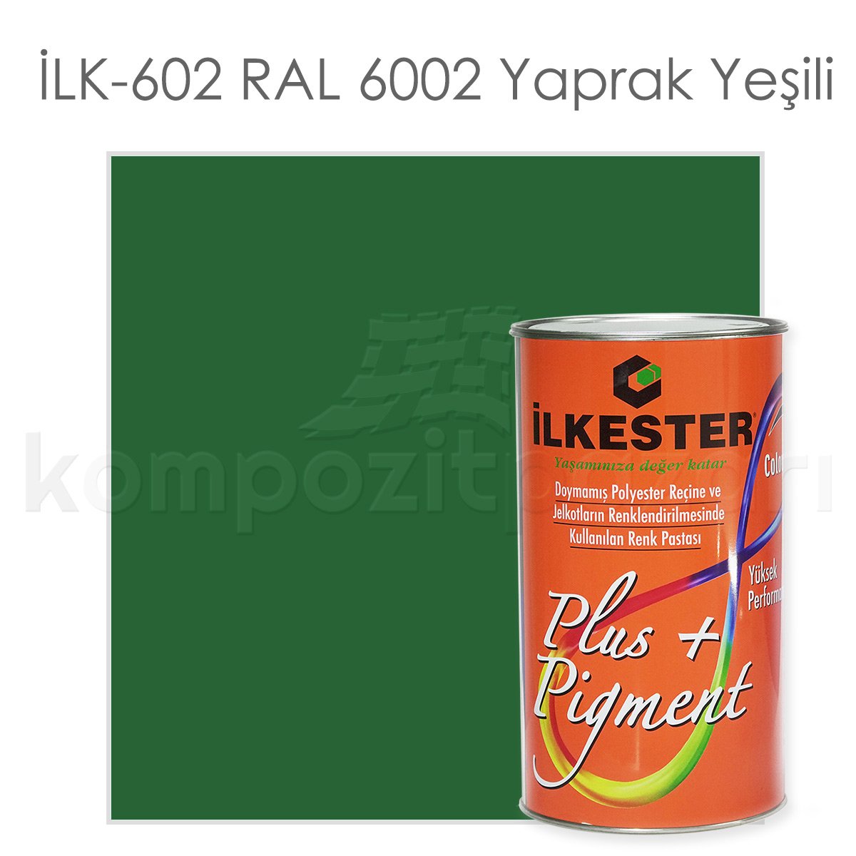 Opak Renkli Pigment Pasta İlkester İLK-602 RAL 6002 Yaprak Yeşili - Net 1kg - KDV Dahil