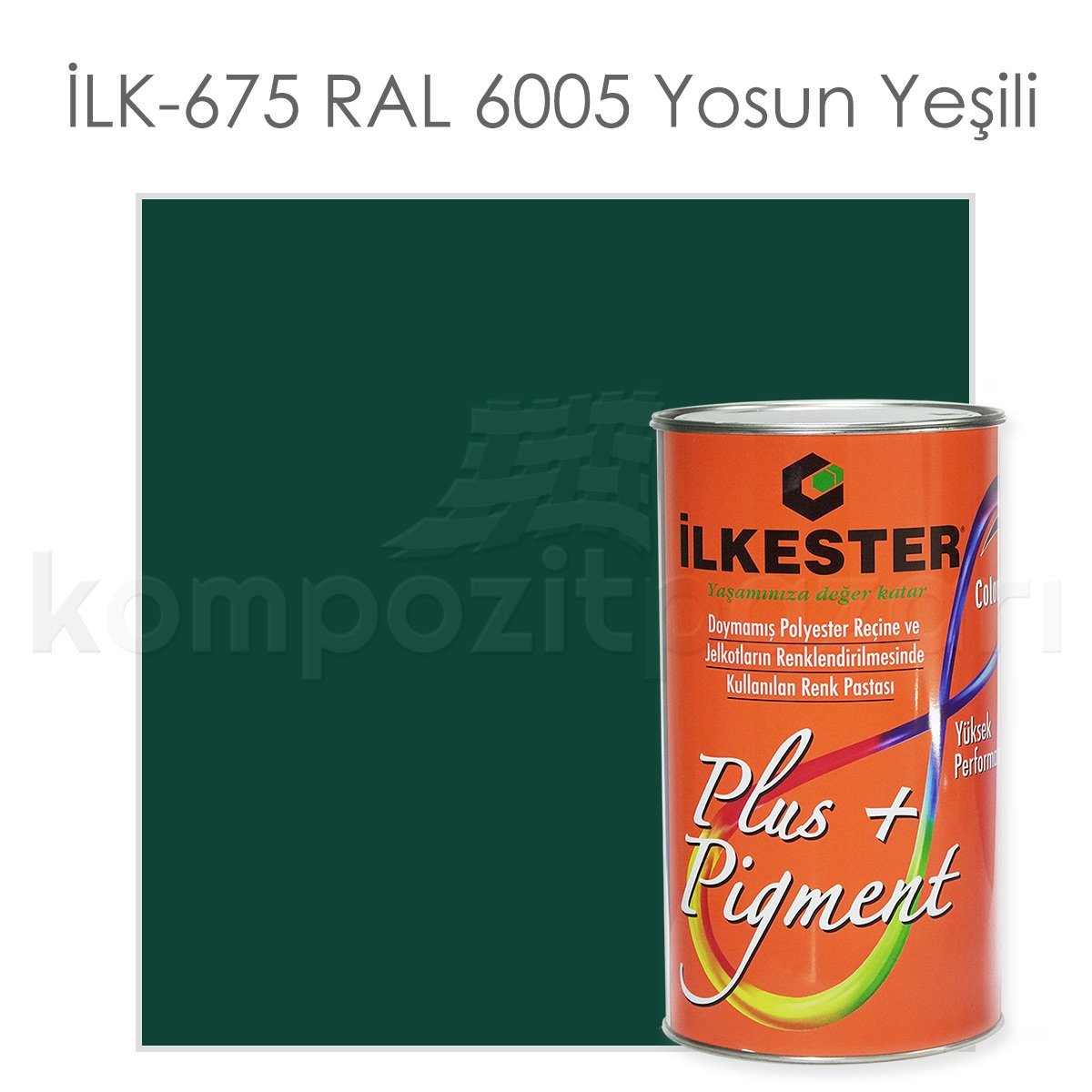 Opak Renkli Pigment Pasta İlkester İLK-675 RAL 6005 Yosun Yeşili - Net 1 kg - KDV Dahil